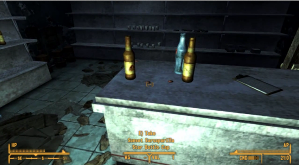 A Fallout: New Vegas Sunset Sarsparilla bottle cap